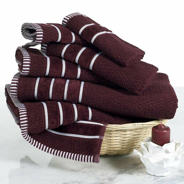 Bedford Home Home 100 Percent Cotton Weave 6 Piece Towel Set - Burgundy 67A-74209